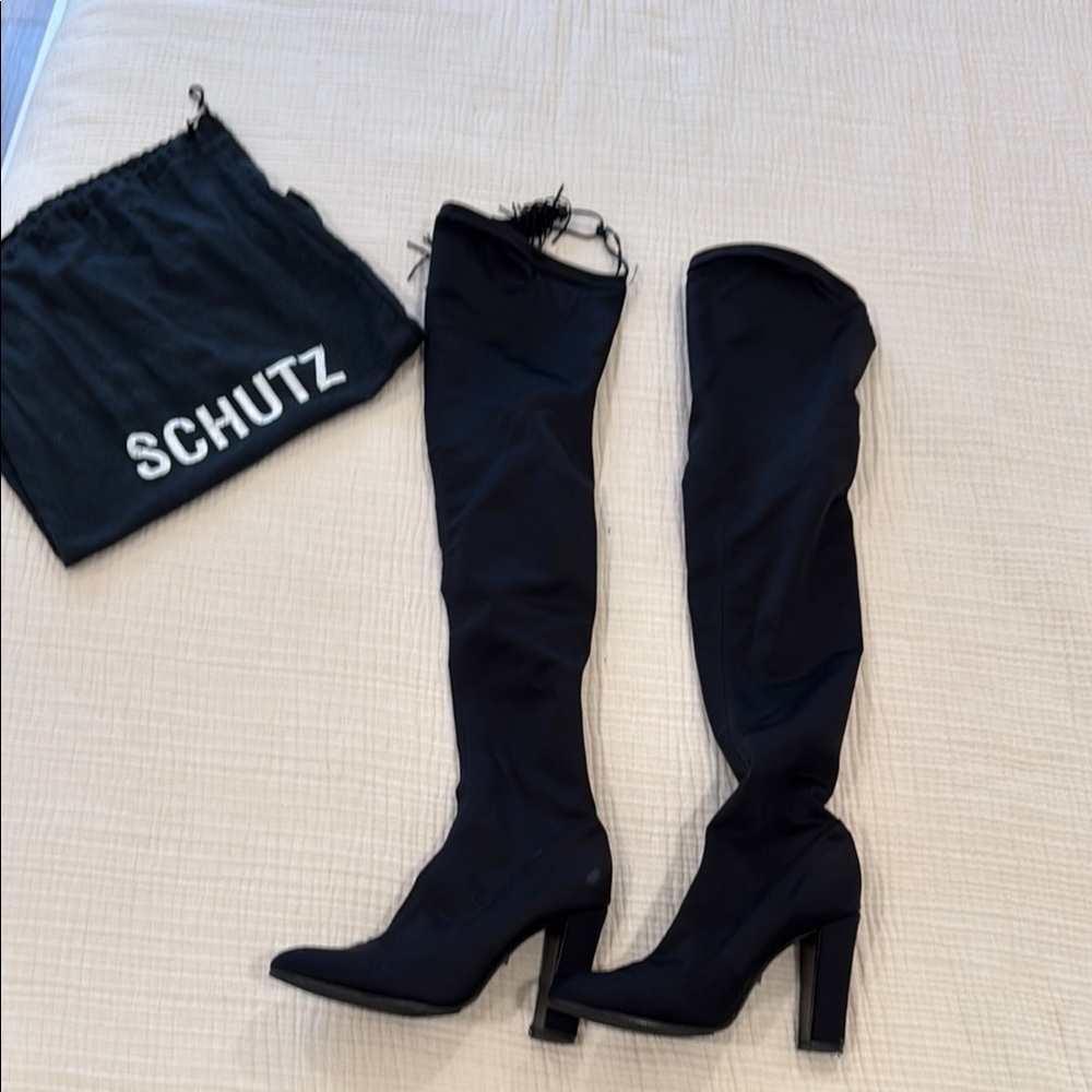 Schutz Black Stiletto Over-the-Knee Boots